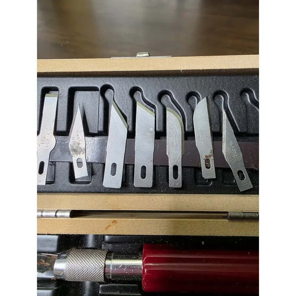 Vintage X-ACTO Knife Tool Set In Wooden‎ Box complete